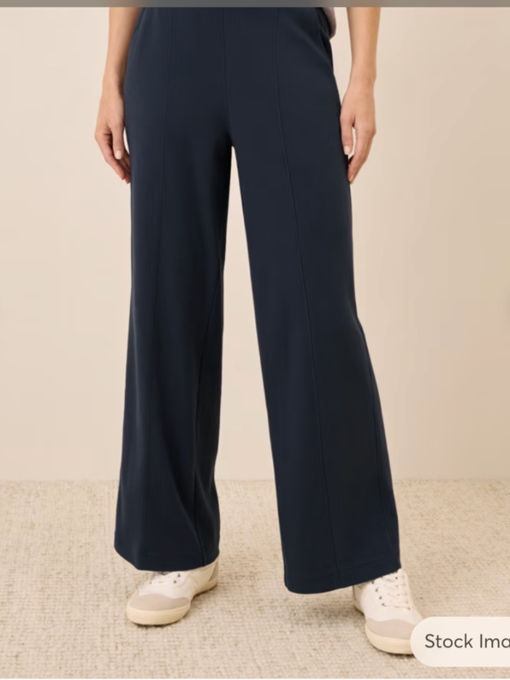 Pact Women's Airplane Pintuck Wide Leg Pant, Size XL, Midnight Blue